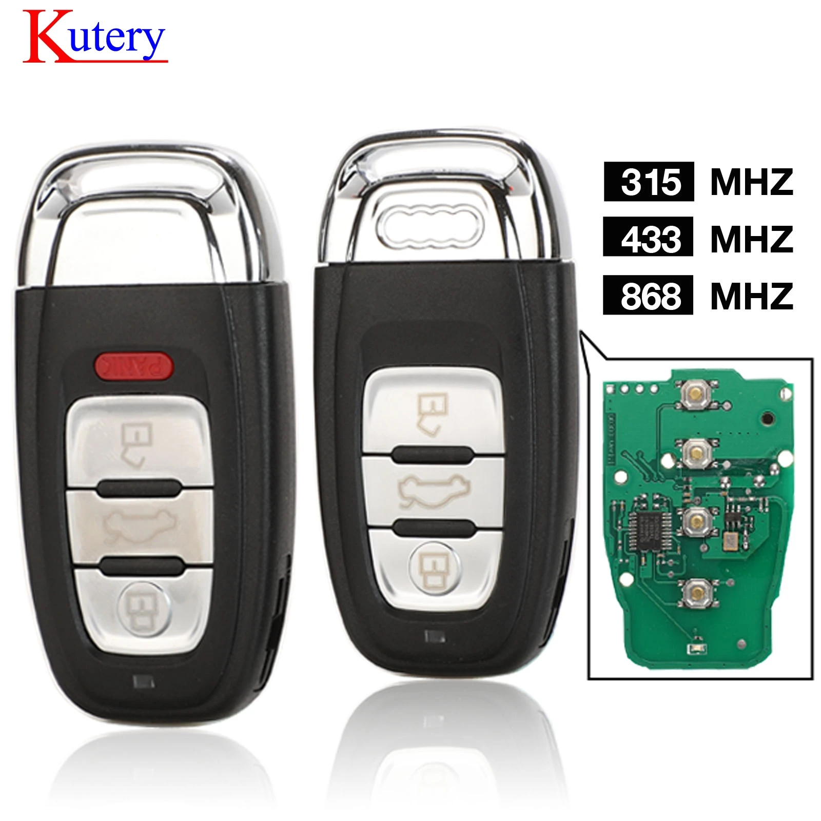 Kutery Smart Remote Key Keyless 3/4 Кнопка 315 МГц/433 МГц/868 МГц 8T0 959 754C для Audi Q5 A4L A5 A6 A7 A8 RS4 RS5 S4 S5|Ключ