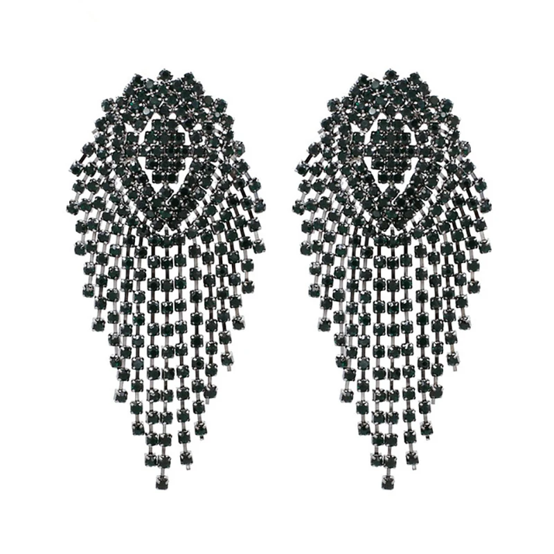 Vodeshanliwen ZA новый дизайн длинные серьги-кисточки со стразами Высокое качество
