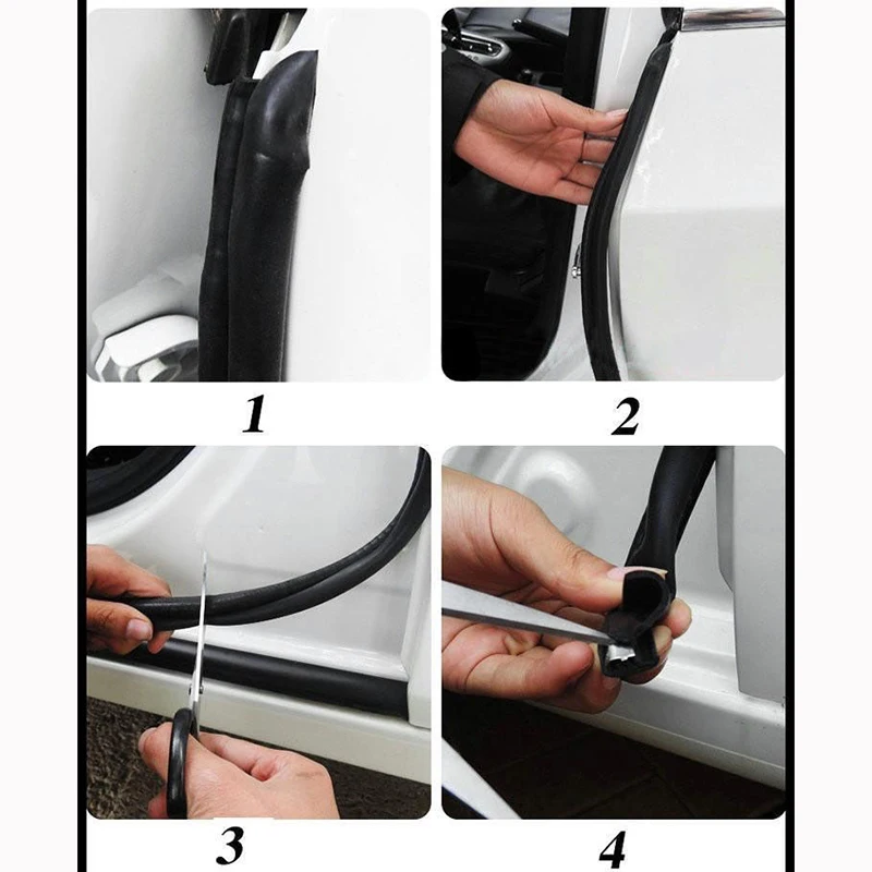 

80cm*2 B-type Auto Car Door Casement Trim Edge Rubber Seal Strip Weatherstrip