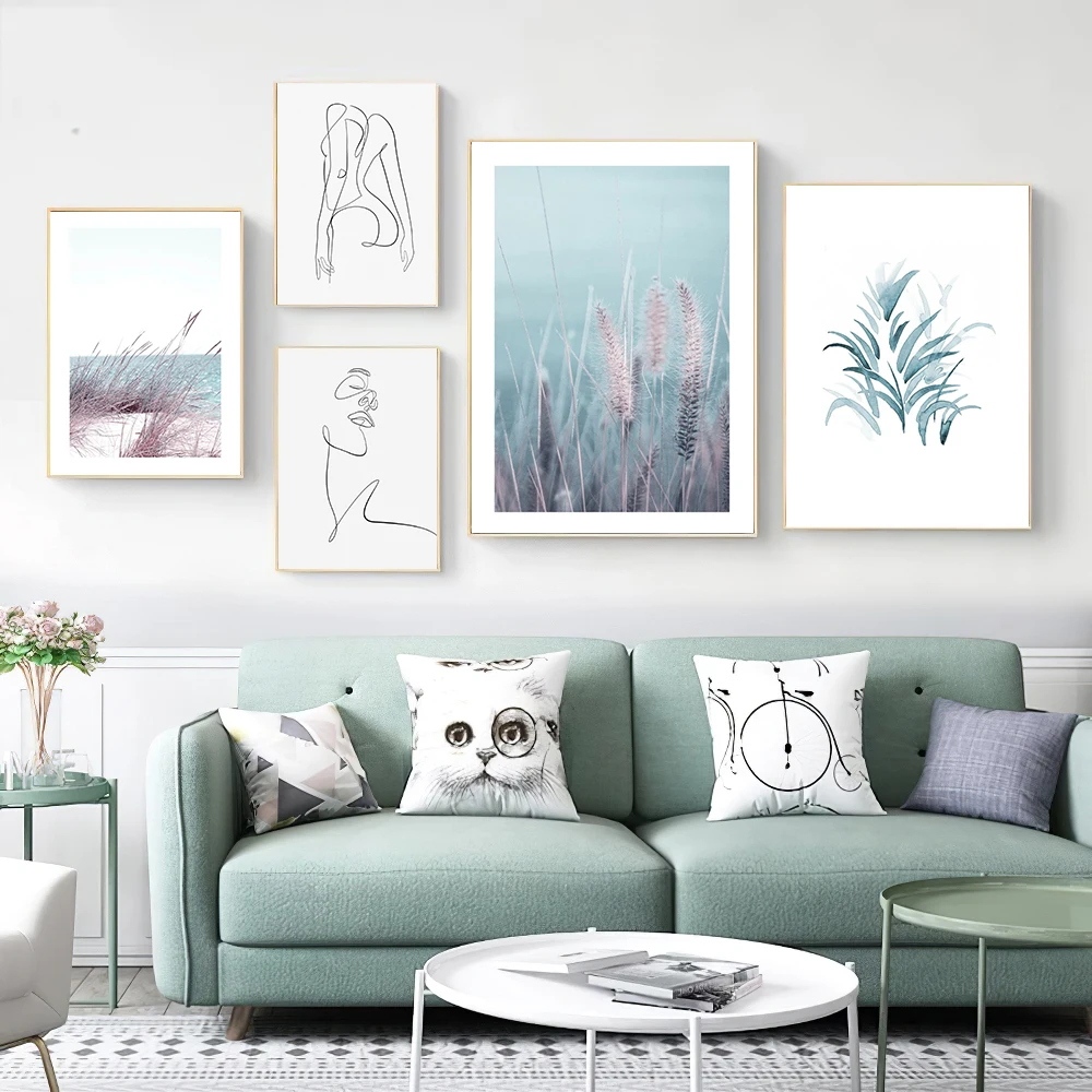 

Botanical Poster Bulrush Canvas Painting Nordic Photography Art Print Natural Setaria Wall Picture for Living Room Home Decor