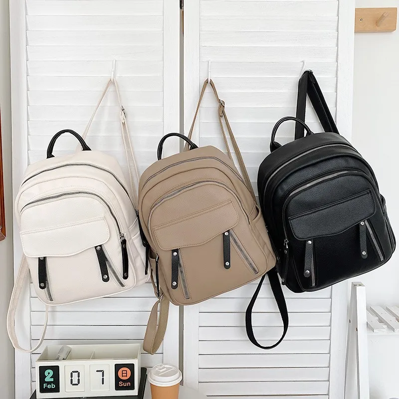 

Backpack ladies PU leather shoulder bag suitable for girls and kids multi-function small bag ladies school backpack