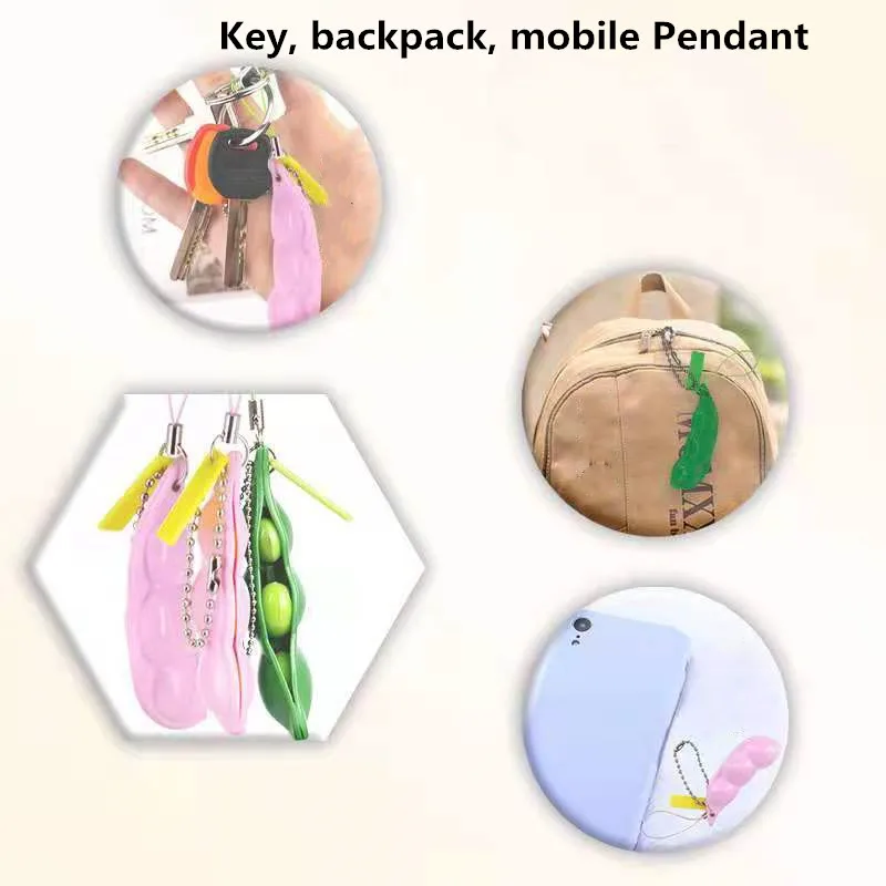 Бесконечная игрушка эдамаме розовый горох бобы брелок сжимаемые игрушки