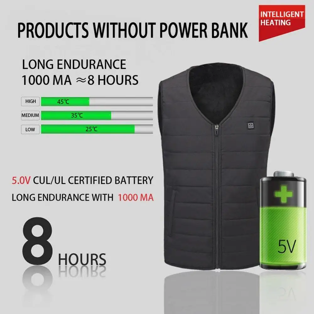 Мужской осенне зимний умный жилет из хлопка с подогревом инфракрасный USB Женский