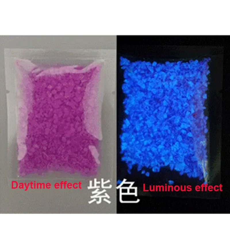 Purple DIY светящиеся гравия фосфоресцирующий песок Романтический Небесно-Голубой аквариум флуоресцентные частицы Новогоднее украшение для вечеринки - Цвет: Purple