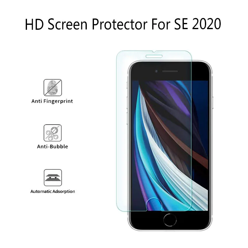 

2 шт. 2.5D HD прозрачное закаленное стекло для смартфона SE 2020, защита экрана от синего света для телефона SE 2, пленка