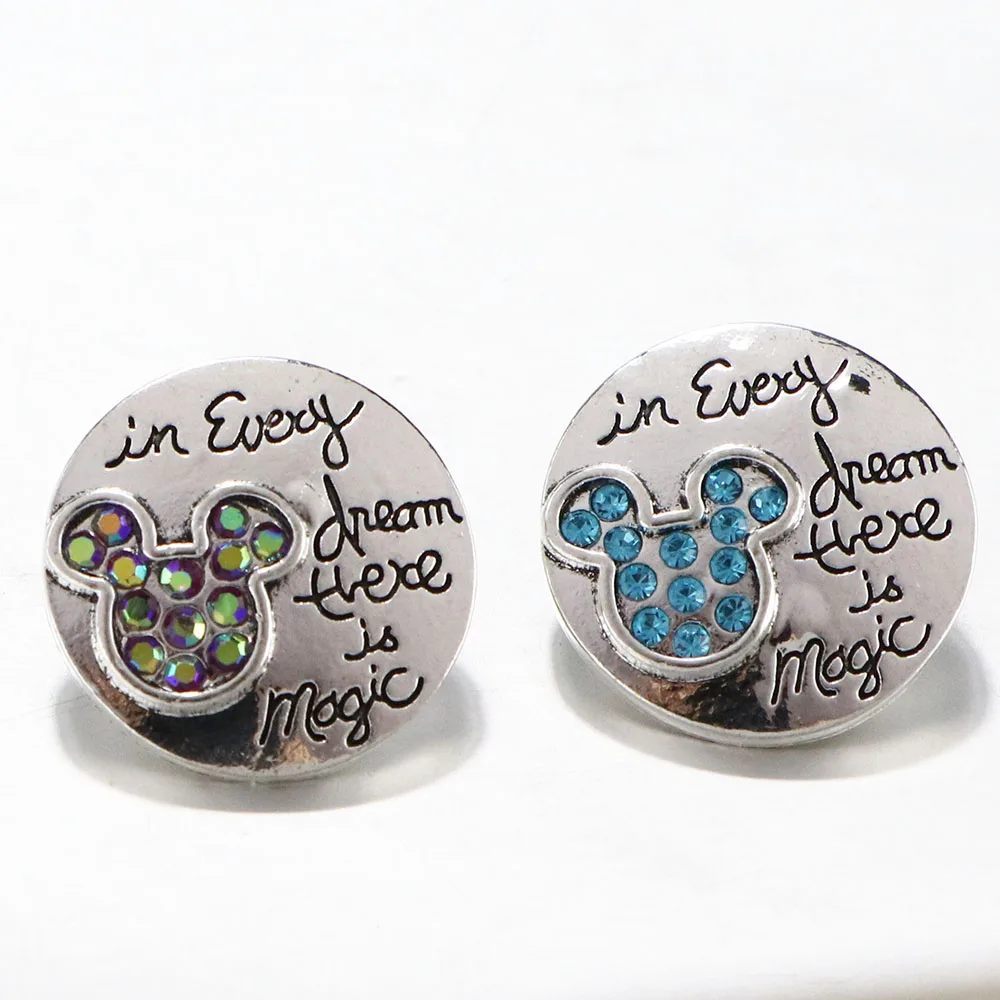 5 шт./лот новые кнопки-животные ювелирные изделия круглое сердце мышь со стразами