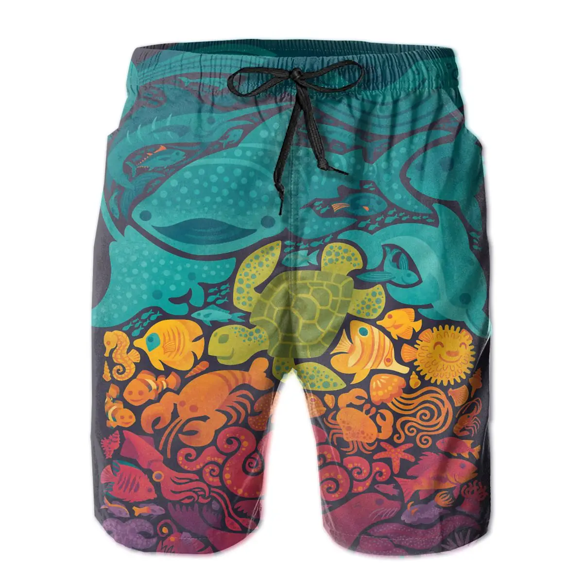 

Causal Breathable Quick Dry Funny Novelty R363 Loose Aquatic Spectrum Classic Male Shorts