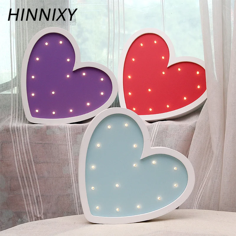 Hinnixy 3D деревянные ночные светильники в форме сердца шатер букв домашний декор