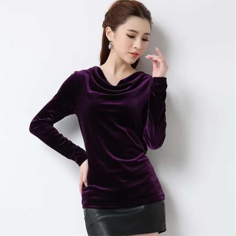 2020 осень элегантные велюровые Рубашки для офиса женщин в Корейском стиле женская