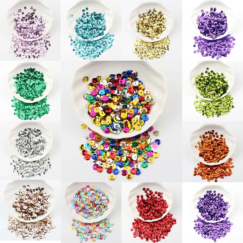 Круглая пайетка из ПВХ разноцветные пайетки россыпью 4 мм 5 6 для рукоделия шитья