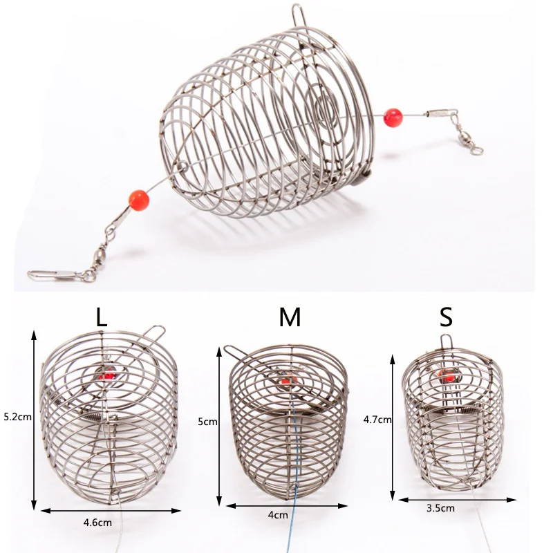 Новинка 1 шт. рыболовная приманка из нержавеющей стали маленькая клетка удочка
