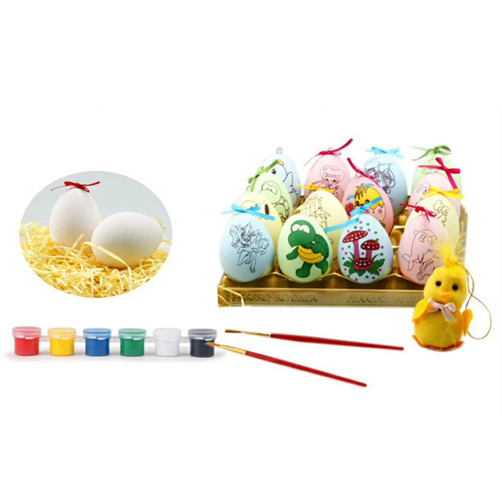 

DIY Easter Plastic Egg Happy Easter Decorations Painted Bird Pigeon Eggs DIY Craft Kids Gift Favor Home Decor Easter Party