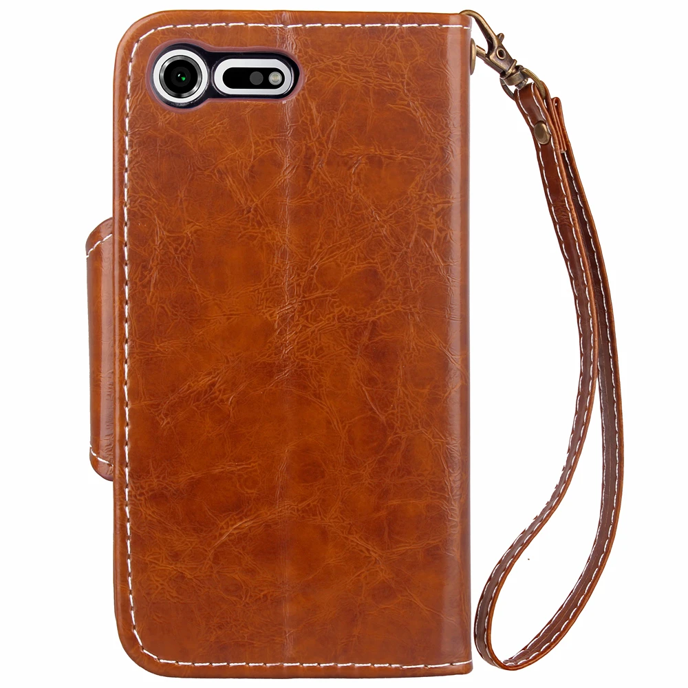 Винтажный Стильный деловой кожаный чехол-портмоне с откидной крышкой и