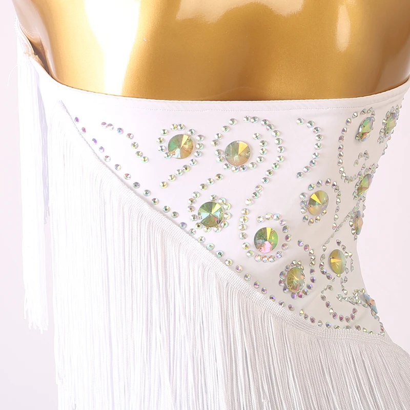 Женское платье для латиноамериканских танцев блестящее с открытой спиной и