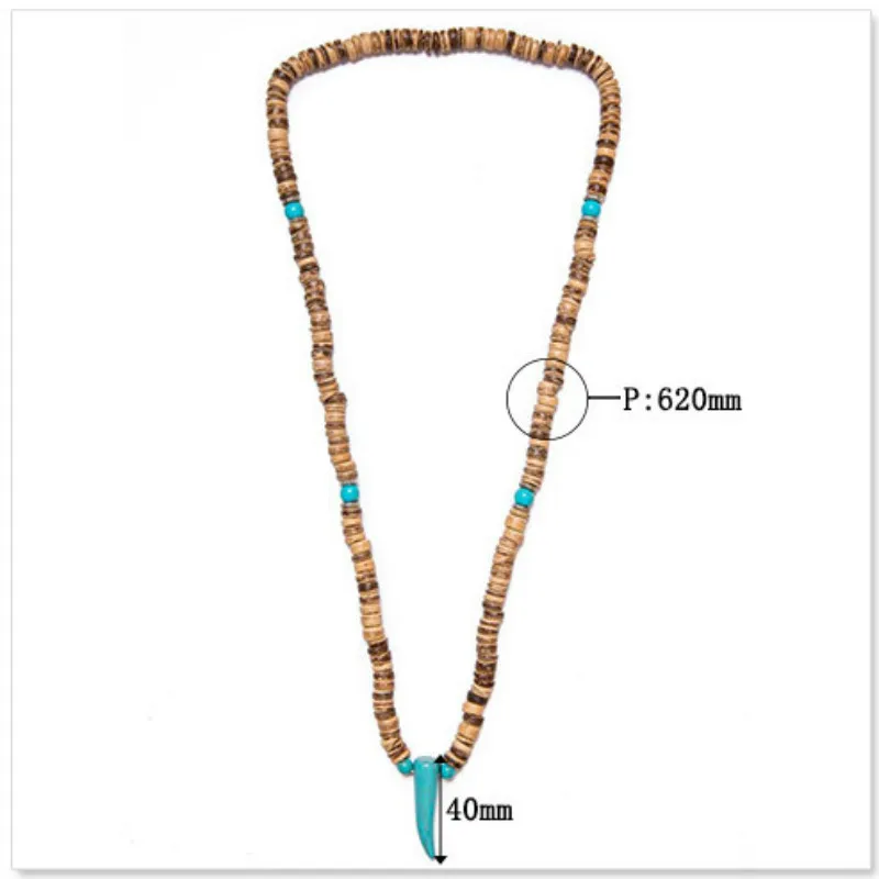 Мужской Ретро кулон в виде бычьего рога ожерелье из натурального кокосового