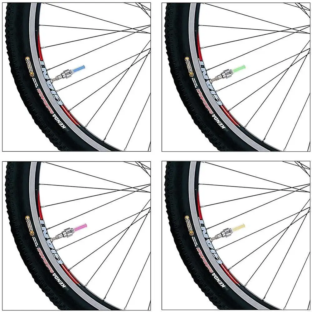 1 пара велосипедные ходовые огни клапана горного велосипеда светящиеся колеса