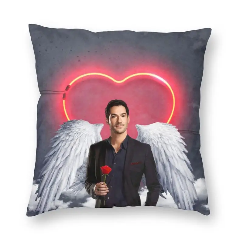 

Soft Funny Lucifer Morningstar With Flowers Throw Pillow Case Home Decor Custom TV Show Cushion Cover 40x40 Pillowcover for Sofa