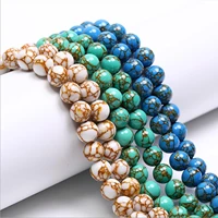 4681012mm natural stone blue white green quartz amethysts round section stone loose beads for jewelry making diy bracelet
