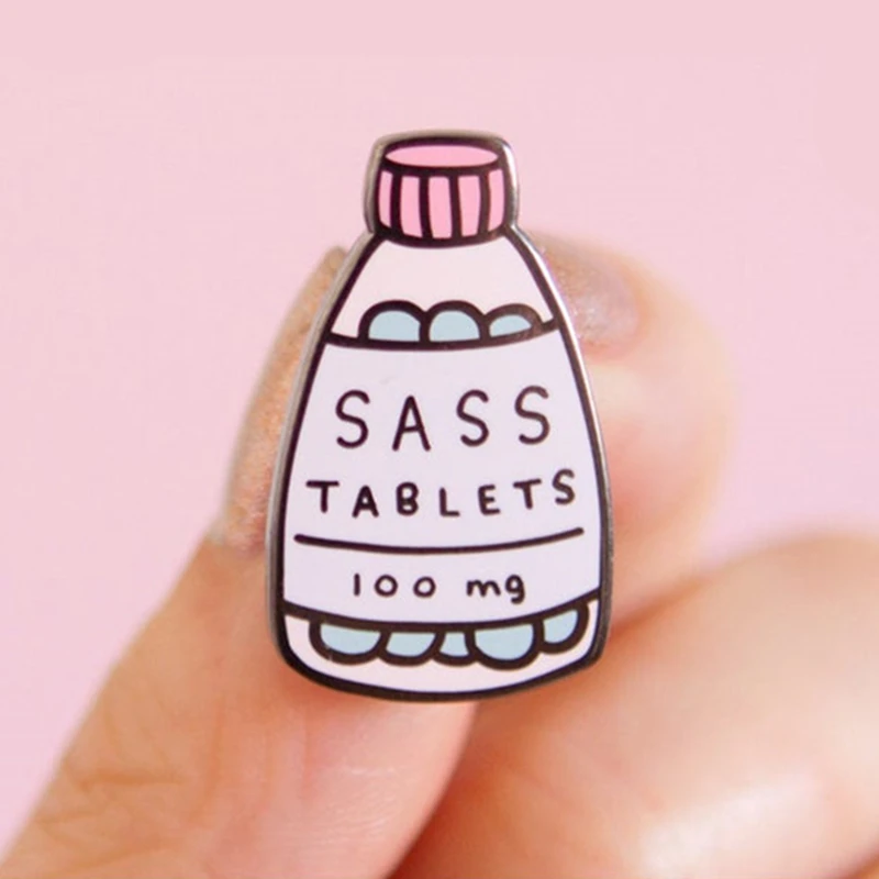 

Sass Tablets Feminist Power Girls Enamel Brooch Pins Badge Lapel Pin Brooches Collar Jeans Jacket Fashion Jewelry Accessories