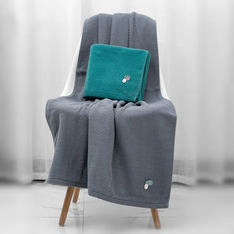 

70x140cm Cotton 5 Colors Absorbent Couple Mushroom Bath Towel Daily Necessities Hotel Travel Towel For Adult