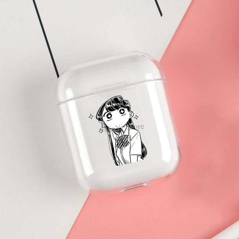 Чехол Komi-san wa Komyushou для Apple AirPods 1 2 прозрачный чехол беспроводных Bluetooth наушников