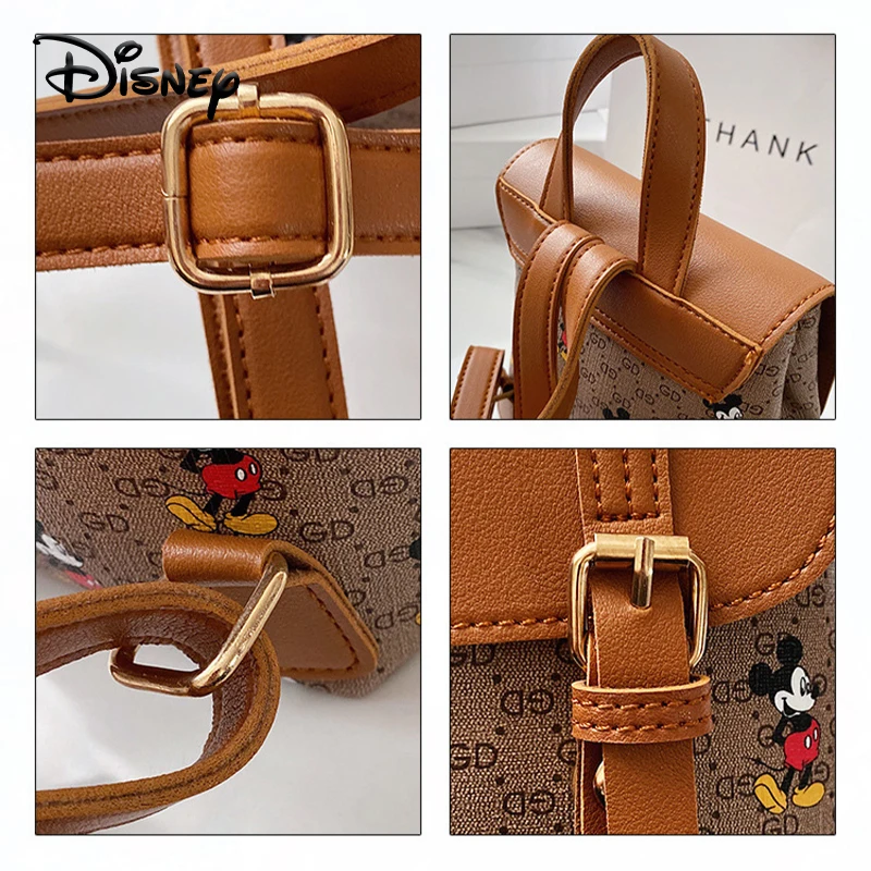Disney Vintage Luxury PU Leather Diaper Bag Mickey Mouse  Mommy Maternity Nappy Bag Large Capacit Baby Backpack for Baby Care images - 6