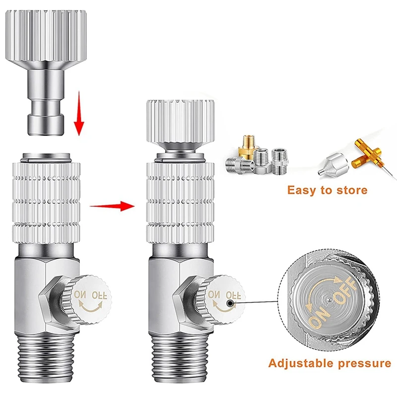 

Airbrush Adapter Set, Airbrush Quick Release Disconnect Fitting Connector, Airbrush Hose Adapter Kit for Airbrush Hose