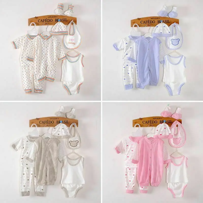 Унисекс Одежда для новорожденных мальчиков и девочек 8 шт. Сетчатая сумка