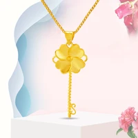 new trendy simple flower key shape pendant necklace romantic elegant bridal wedding party for women christmas jewelry gifts 2020