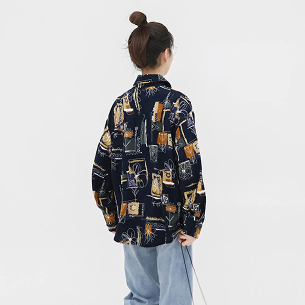 Модные женские блузки Тонкая блузка рубашки с принтом 2021 Весна Длинные рукава