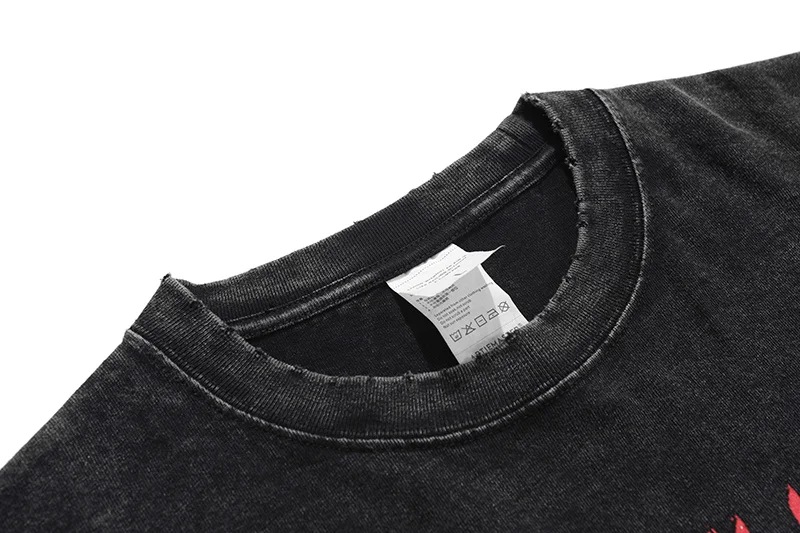 

Anime Pain Printed T Shirt Men Retro Washed 100% Cotton Tops Tees Harajuku Tshirt 2021 Streetwear Hip Hop Male T-shirts