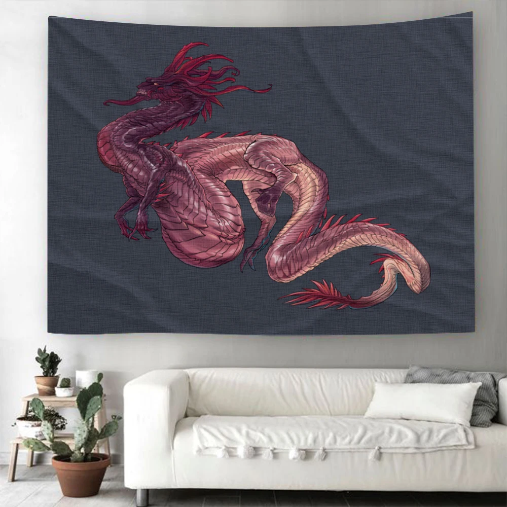 

Asian Dragon Tapestry Wall Hanging Room Carpet Dorm Psychedelic Tapestries Art Home Decoration Accessories Living Room Decor