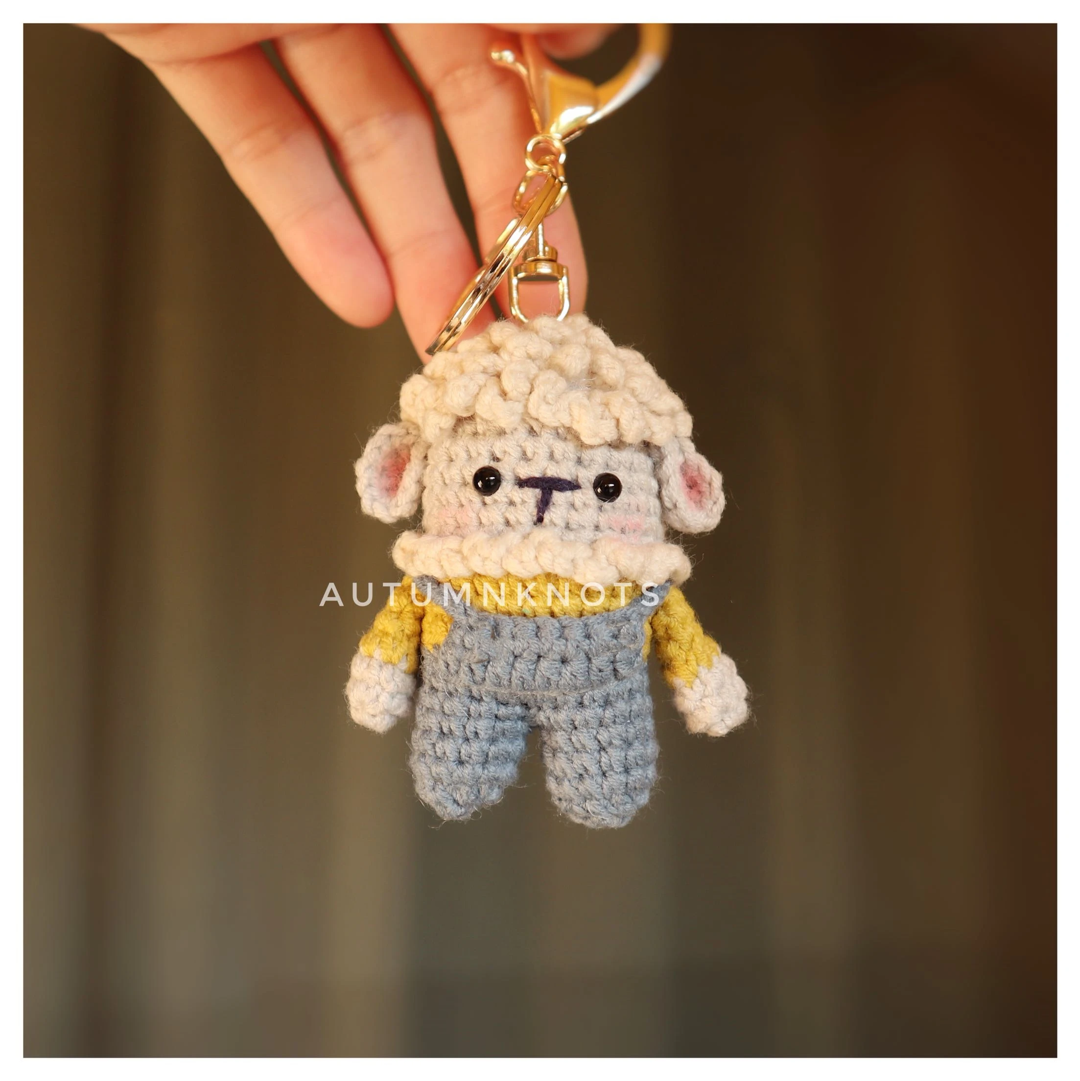 

Crochet Knitting Lamb Pendant Car Keychain Decoration Handmade Finished Woven Piggy Duck Clown Personality Bag Accessories