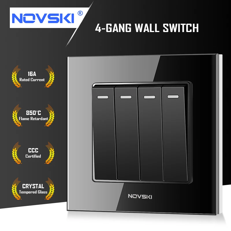 4-GANG 16A настенный выключатель NOVSKI немецкая герметичная огнестойкая панель из