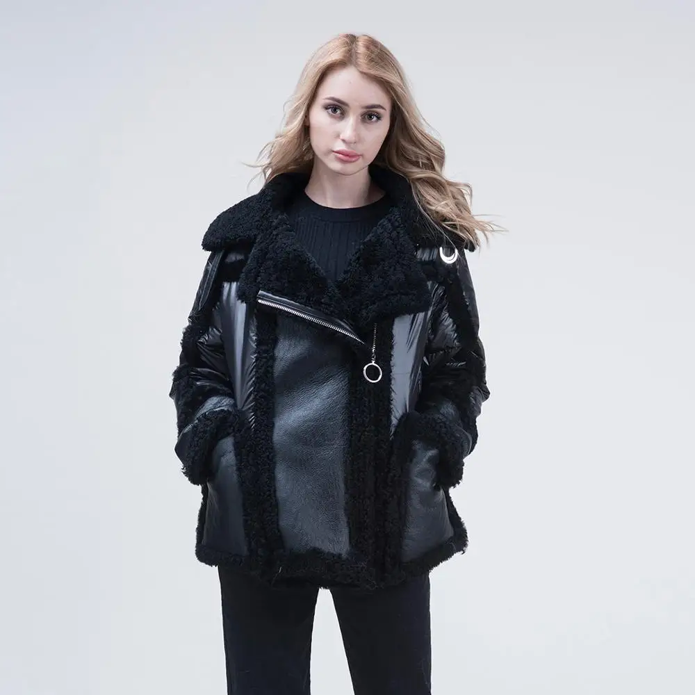 women down jacket real Motorcycle models coat winter duck feather thick warm | Женская одежда