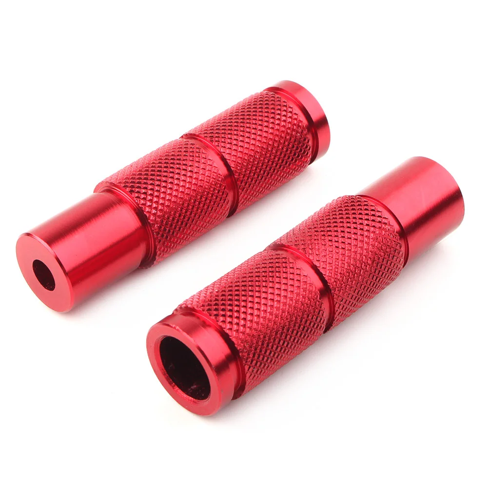 1Pair Left+Right Red Motorcycle Bike Universal Folding Foot Pegs Footpegs Rear Set Pedals Racing CNC Aluminum