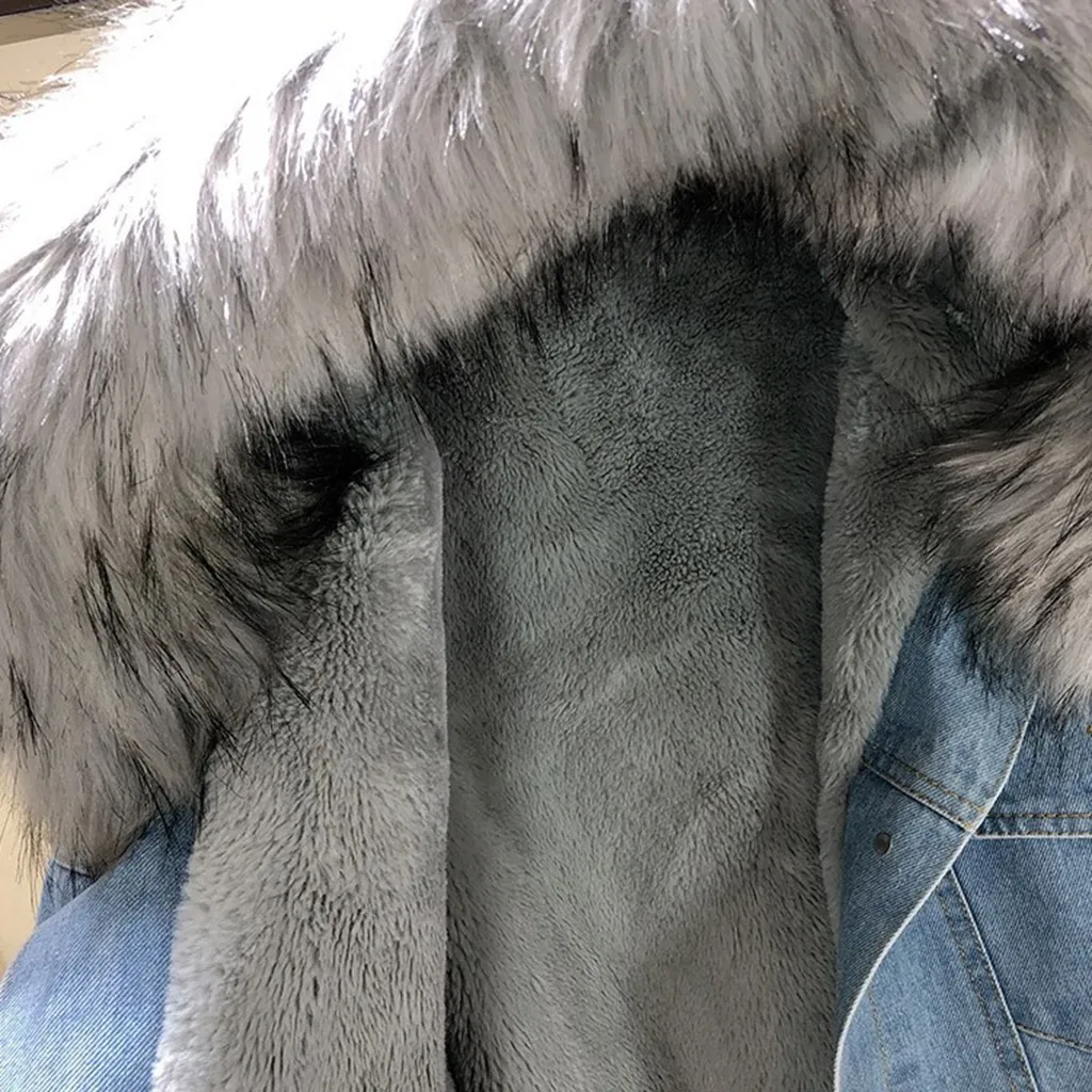

Autumn and winter ladies coat Short denim jacket Women Warm Denim Short Coat Collar Jacket Slim Winter Hooded Outwear Coats T731