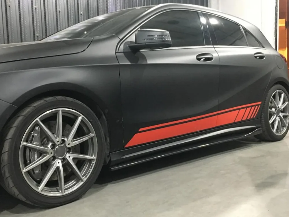 Боковые юбки из углеродного волокна фартук спойлер для Mercedes Benz W176 класс A160 A180 A200 A250 A45& CLA W117 CLA180 CLA45 AMG 13-17