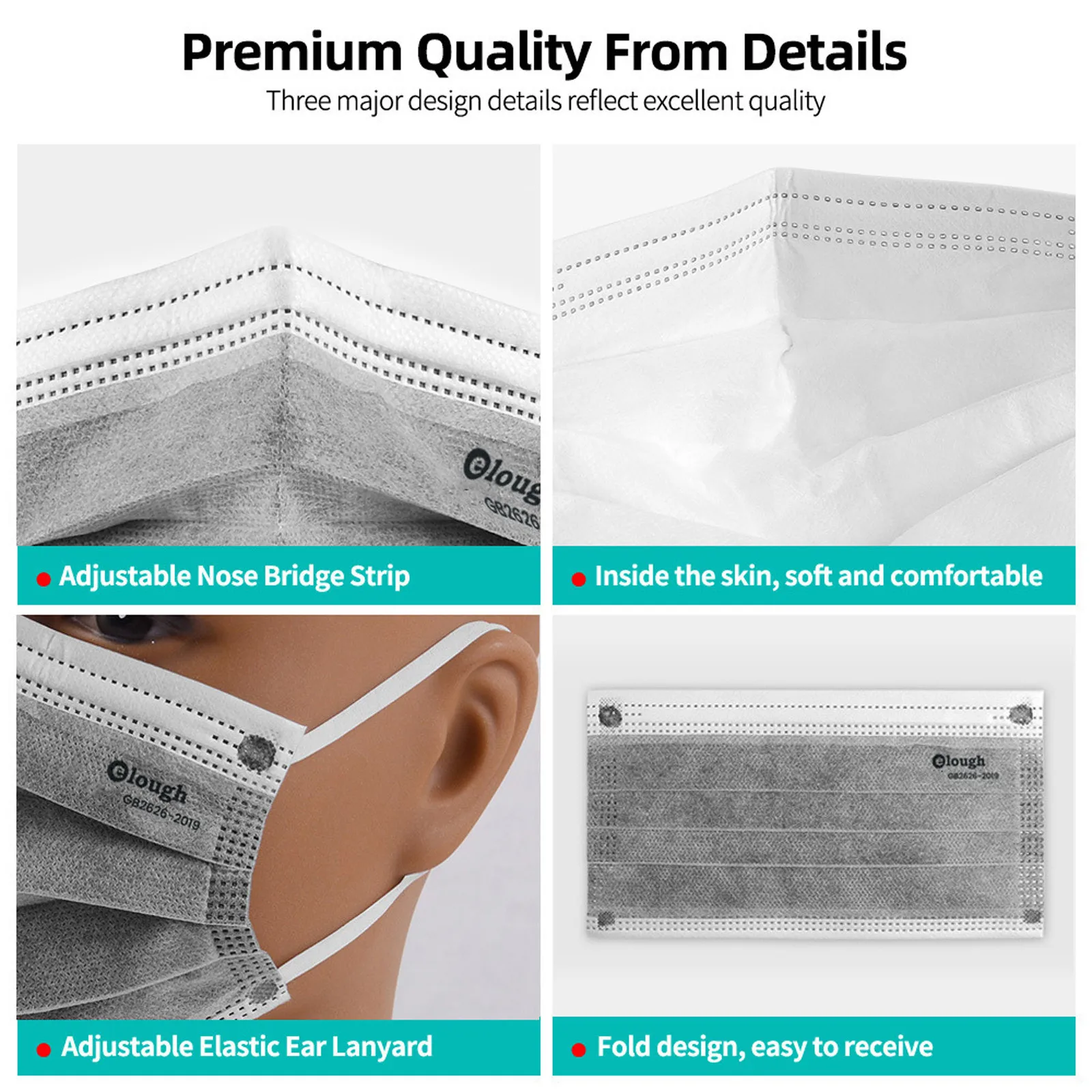 Маски одноразовые для взрослых маска с фильтром 5 слоев антипылевая дышащая 10 шт.