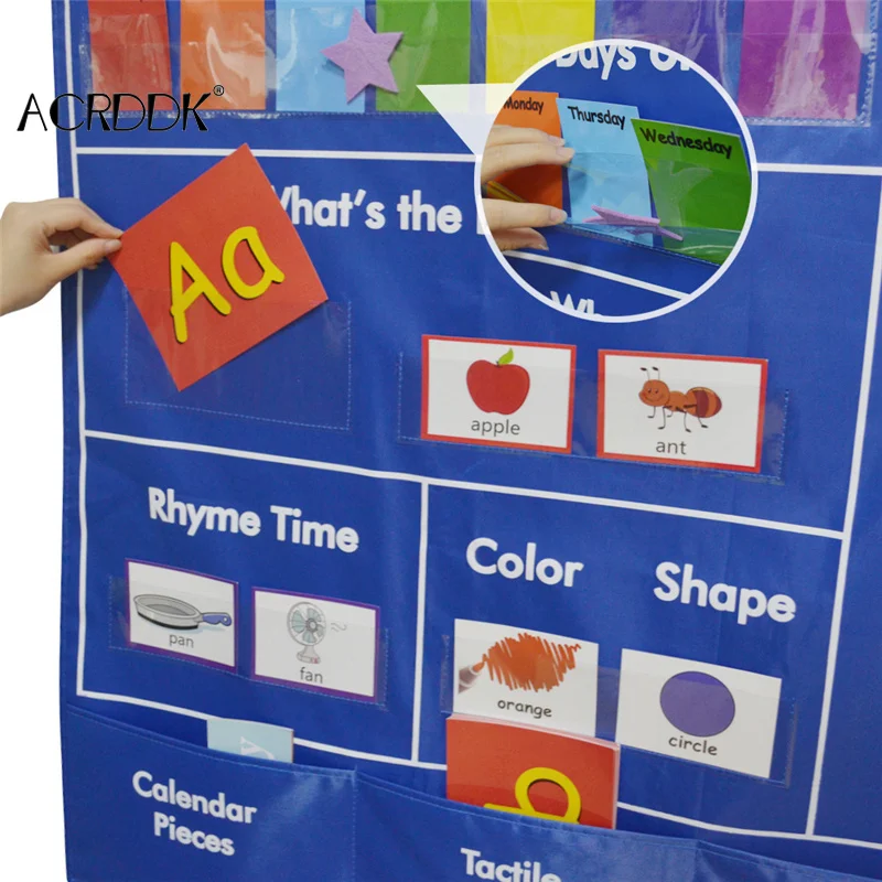 

Обучающий центр, карта, календарь, карточка для погоды, карточка с буквами, математическая карточка для детей, обучающая подвесная сумка FL