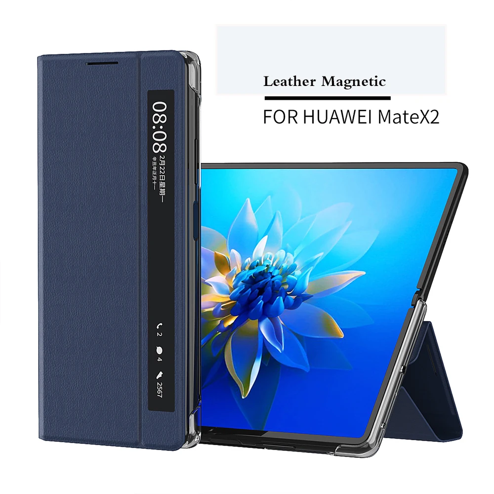 

Чехол-подставка для Huawei Mate X2, противоударный защитный кожаный магнитный флип для Huawei Mate X2, чехол для MateX2, деловые чехлы