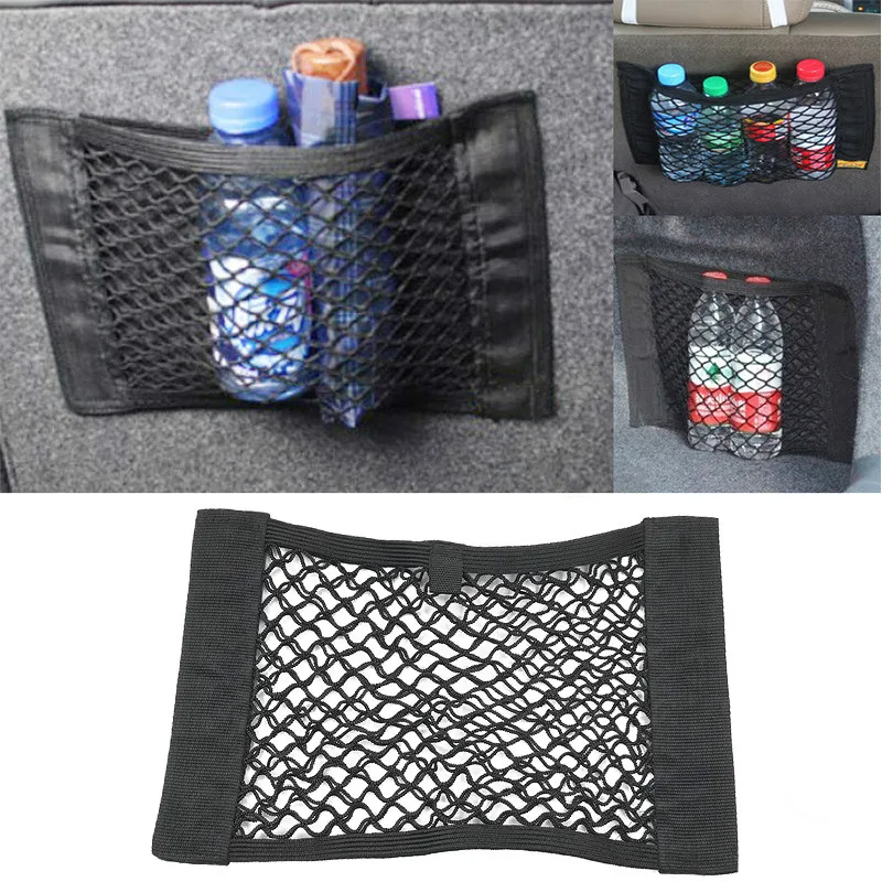 40x25cm Net Автомобильный органайзер для багажника, сумка на заднее сиденье, сетка для внедорожника, сетка для хранения, складные карманы для хранения мусора, Автомобильные сумки в автомобилях, аксессуары - Название цвета: 40x25cm Net