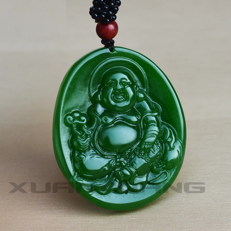 Прямая поставка натуральный зеленый нефрит резной покровитель Святой матреи
