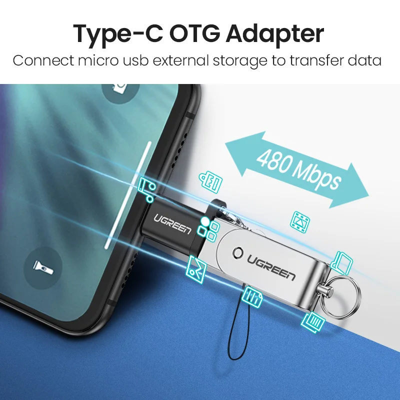 Ugreen USB адаптер USB C на Micro USB OTG Тип Кабеля C конвертер для Macbook samsung Galaxy S8 S9 huawei p20 pro p10 OTG адаптер