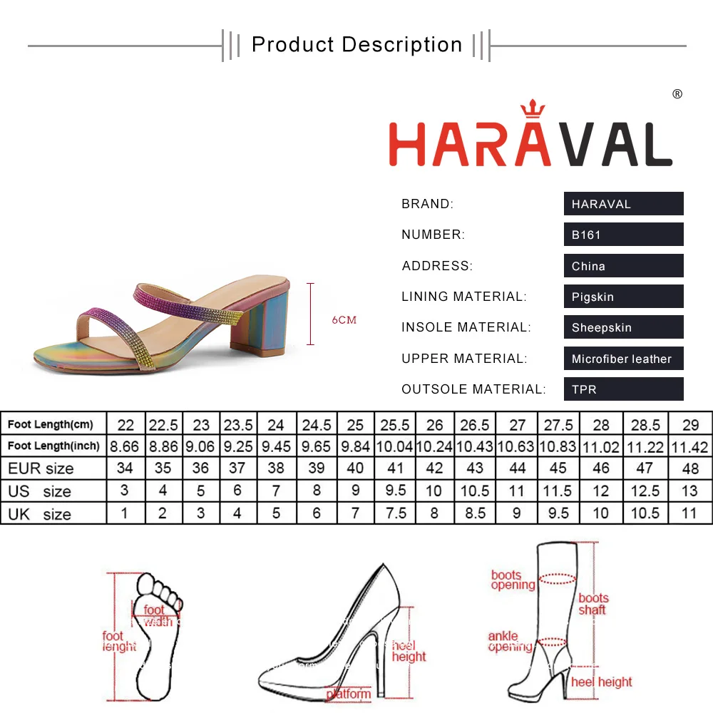 

HARAVAL Women Slides Shoes High Heels Fashion Female Outside Elegant Jelly Shoes Solid Sliver Color Rainbow High Quality B161