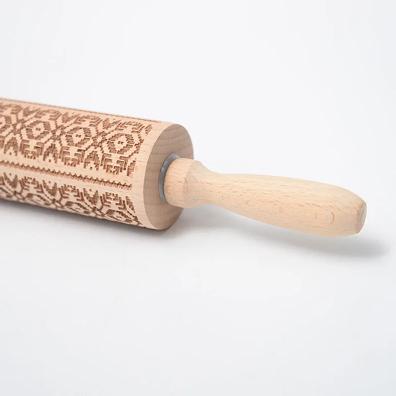 35 см лазерная гравировка Скалки бук материал экзотический узор для выпечки