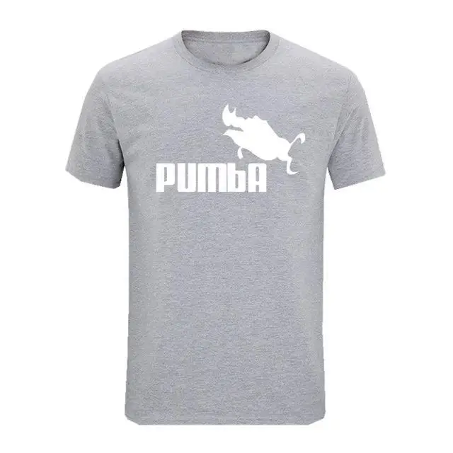 Новинка,, новинка, футболка, бренд PUMBA, принт, мужская, Swag, футболка, высокое качество, хлопок, 23, хип-хоп стиль, Vogue, короткий рукав, футболка для мужчин - Цвет: Light grey-B