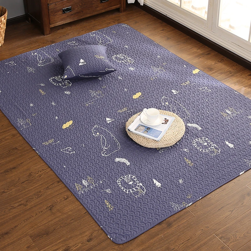 Cotton household fabric blanket living room summer climbing mat bedroom tatami bedside children's cotton machine washable | Игрушки и