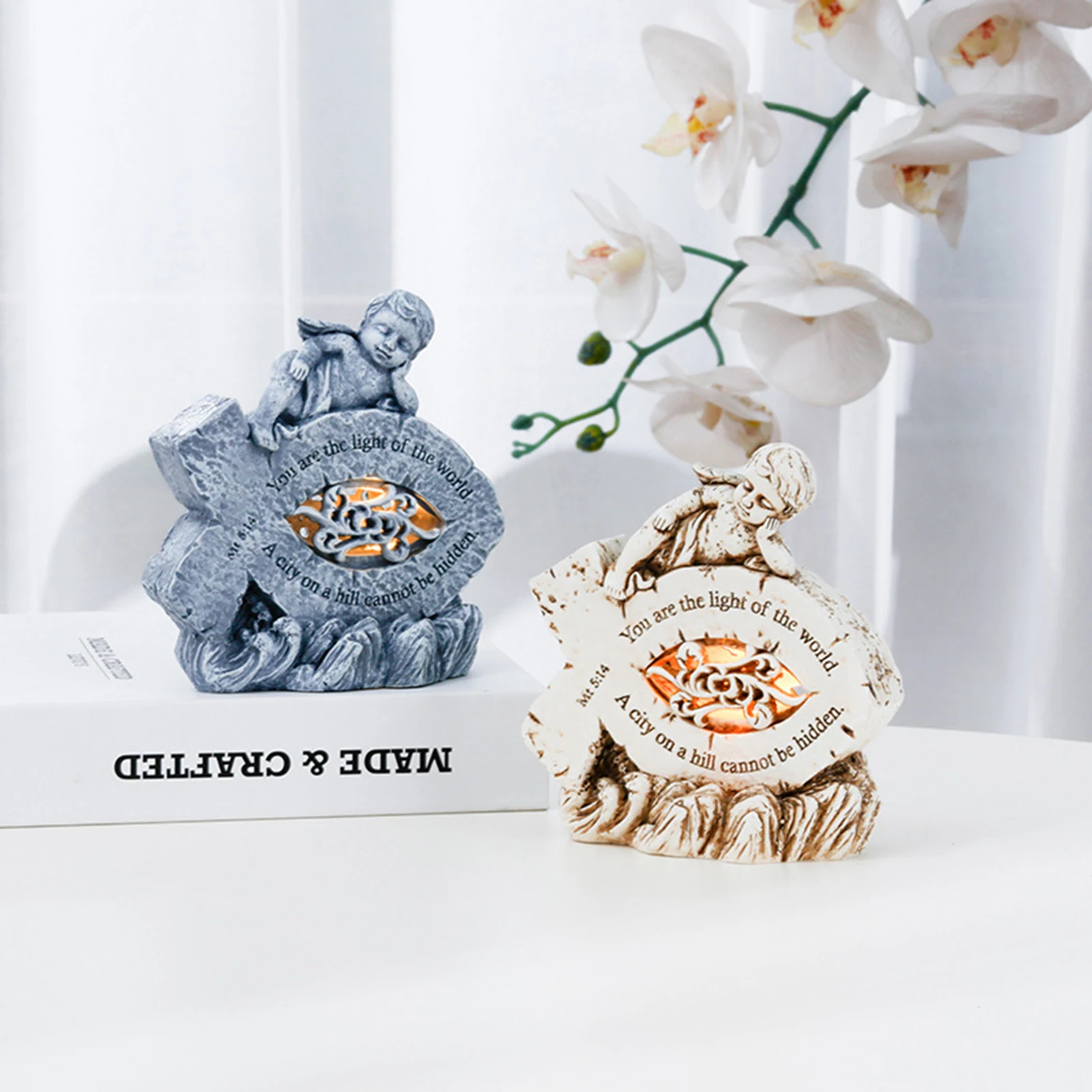 

Статуэтка Иисуса ангела, декоративное католическое украшение на день рождения Иисуса, для домашнего декора, статуэтка из смолы, для гостино...