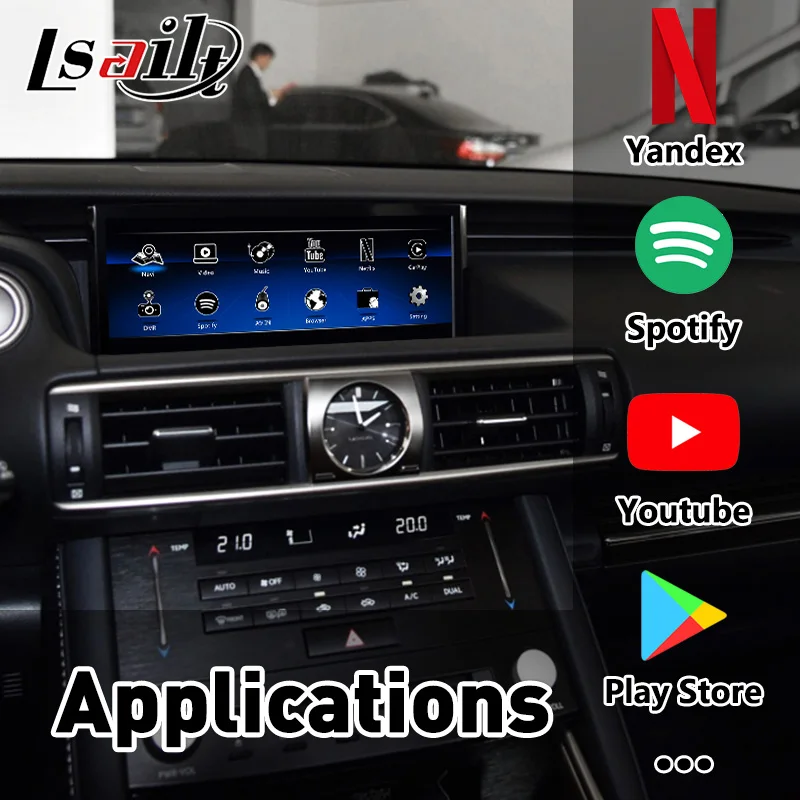 Видеоинтерфейс Lsailt 4G CarPlay и Android для Lexus IS 2014 20 с YouTube Netflix Waze IS300h IS350 IS200t|GPS
